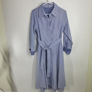 WHY Dress Pinstriped Dress with Belt